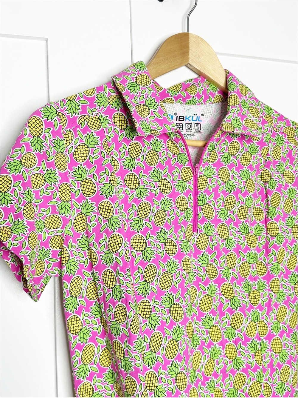 Ibkul pineapple print short-sleeve godet dress Small athletic UPF 50+ tennis - Picture 2 of 8